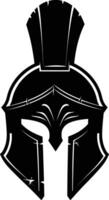 AI generated Silhouette Ancient Greek Helmet black color only vector