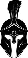 AI generated Silhouette Ancient Greek Helmet black color only vector