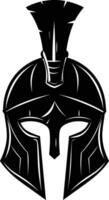 AI generated Silhouette Ancient Greek Helmet black color only vector