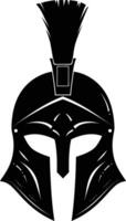 AI generated Silhouette Ancient Greek Helmet black color only vector