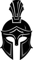 AI generated Silhouette Ancient Greek Helmet black color only vector