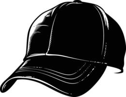 ai generado silueta béisbol sombrero negro color solamente vector
