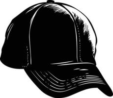 AI generated Silhouette baseball hat black color only vector