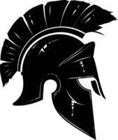 AI generated Silhouette Ancient Greek Helmet black color only vector