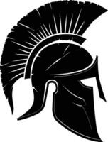 AI generated Silhouette Ancient Greek Helmet black color only vector