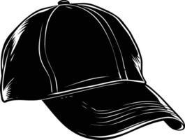 ai generado silueta béisbol sombrero negro color solamente vector