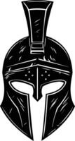 AI generated Silhouette Ancient Greek Helmet black color only vector