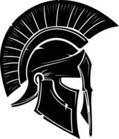 AI generated Silhouette Ancient Greek Helmet black color only vector