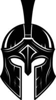 AI generated Silhouette Ancient Greek Helmet black color only vector