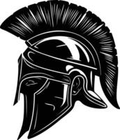 AI generated Silhouette Ancient Greek Helmet black color only vector