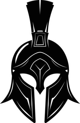 AI generated Silhouette Ancient Greek Helmet black color only