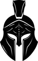 AI generated Silhouette Ancient Greek Helmet black color only vector