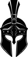 AI generated Silhouette Ancient Greek Helmet black color only vector