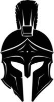 AI generated Silhouette Ancient Greek Helmet black color only vector