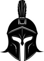 AI generated Silhouette Ancient Greek Helmet black color only vector