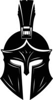 AI generated Silhouette Ancient Greek Helmet black color only vector