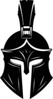 AI generated Silhouette Ancient Greek Helmet black color only vector