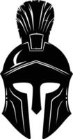 AI generated Silhouette Ancient Greek Helmet black color only vector