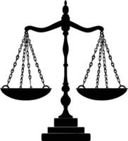AI generated Silhouette scales of justice black color only vector