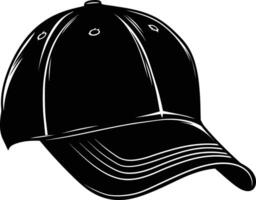 AI generated Silhouette baseball hat black color only vector