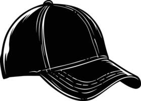 AI generated Silhouette baseball hat black color only vector