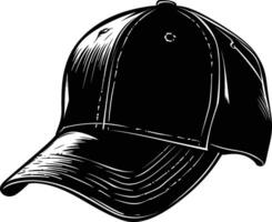 ai generado silueta béisbol sombrero negro color solamente vector