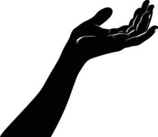 AI generated Silhouette hand holding black color only vector