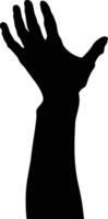 AI generated Silhouette hand holding black color only vector