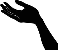 AI generated Silhouette hand holding black color only vector