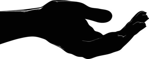 AI generated Silhouette hand holding black color only vector