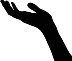 AI generated Silhouette hand holding black color only vector