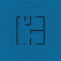 arquitectura plan con mueble. hogar piso plan, aislado en azul fondo, valores ilustración. vector eps 10