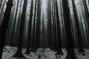 AI generated scary green dark forest nature professional photography photo