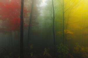 ai generado de miedo verde oscuro bosque naturaleza profesional fotografía foto