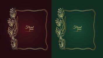 Free Vector Flower Decorative Gold Frames And luxury Floral frame