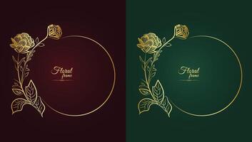 gratis vector flor decorativo oro marcos y lujo floral marco