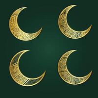 Vector luxury gold moon mandala islamic ornament