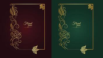 Flower Decorative Gold Frames And luxury Floral frame vector