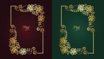 Free Vector Flower Decorative Gold Frames And luxury Floral frame