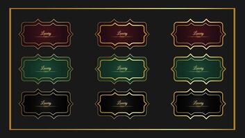 Vector gold background with a frame for text and arabic border cover design