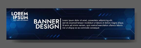 Gradient Digital technology banner. Futuristic banner for various design projects such as websites, presentations, print materials, social media posts vector