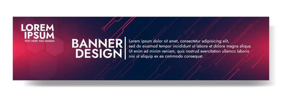 Gradient Digital technology banner. Futuristic banner for various design projects such as websites, presentations, print materials, social media posts vector