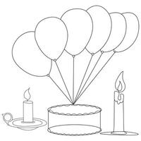 Vector illustration of balloon single line art