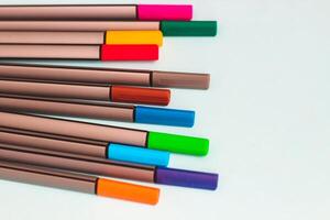 Multicolored stationery drawing liners for artists and creativity. photo