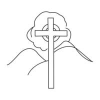 Jesus Christ sketch good Friday continuous single line outline vector art drawing and illustration