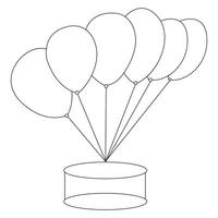 Vector illustration of balloon single line art