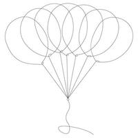 Vector illustration of balloon single line art