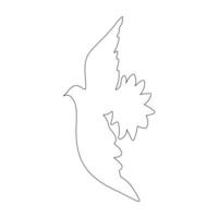 Continuous Bird one single single line art drawing vector