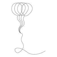 Vector illustration of balloon single line art