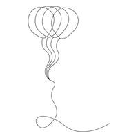 Vector illustration of balloon single line art